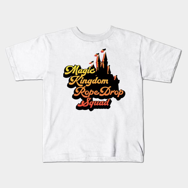 Magic Kingdom Rope Drop Squad Kids T-Shirt by WearInTheWorld